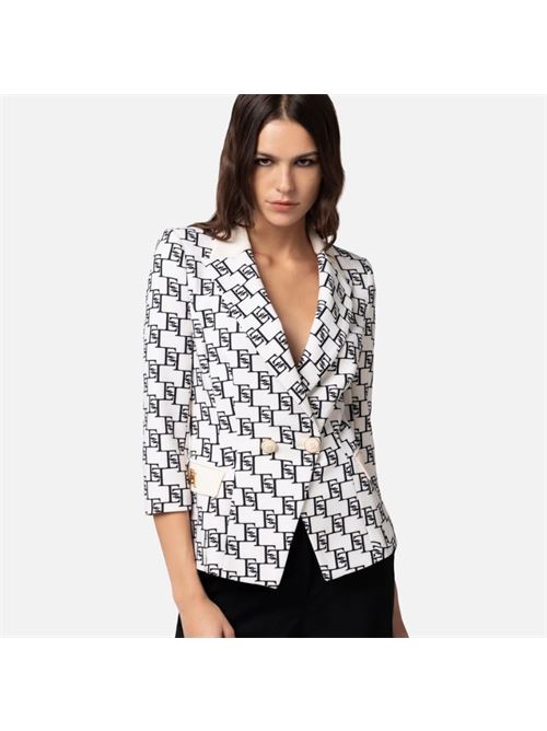 Double-breasted crepe jacket ELISABETTA FRANCHI | GIS6141E2.E84